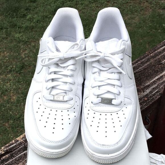 Nike Shoes - White AF1 Classic Leather Sneakers